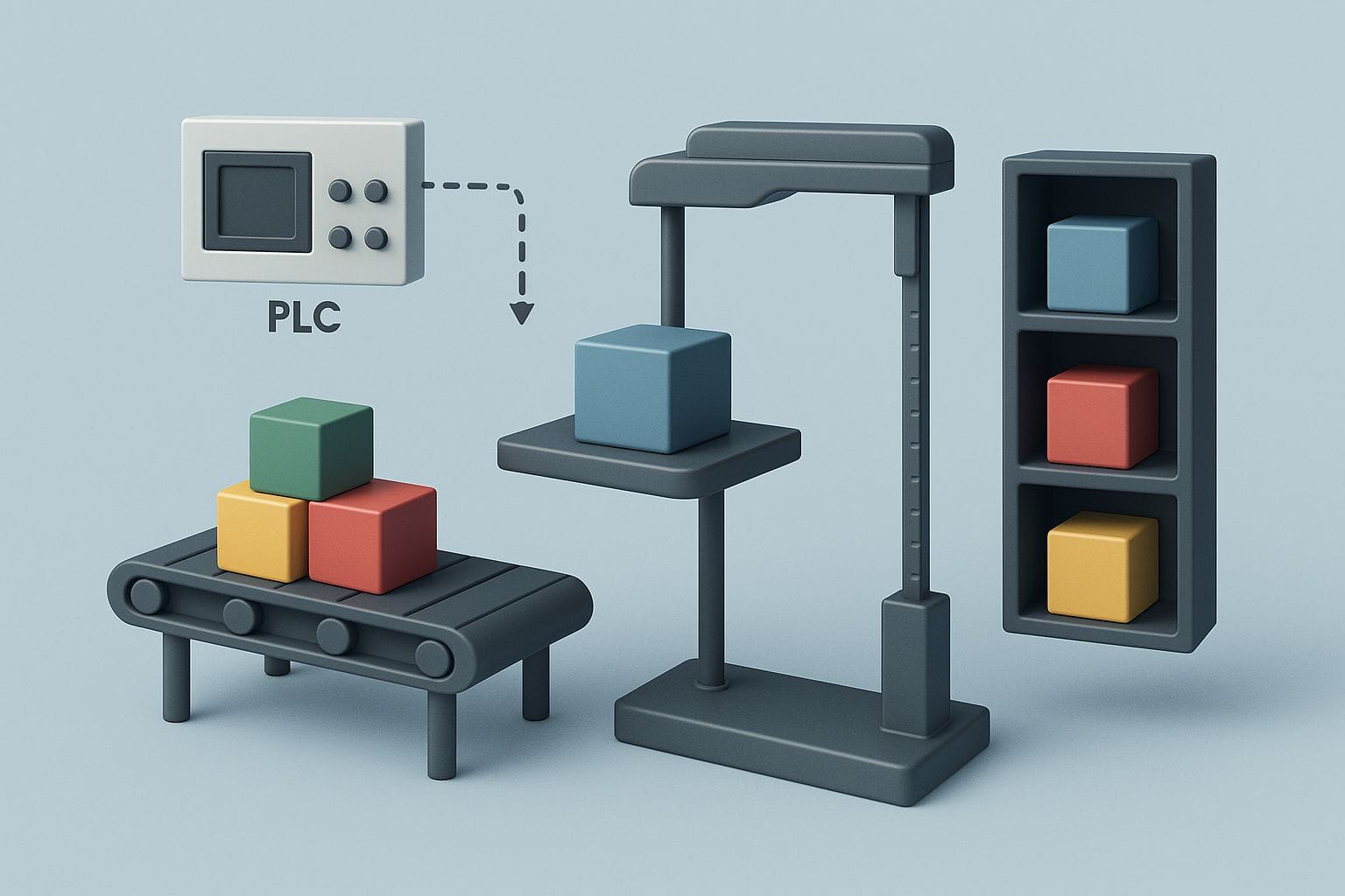 PLC KONTROLLÜ OTOMASYON SİSTEMİ (TAŞIMA, AYRIŞTIRMA VE DEPOLAMA) TASARIMI VE GERÇEKLEŞTİRİLMESİ